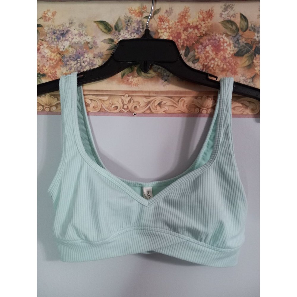 For Love & Lemons Small Ribbed Lined Lounge Athleisure Active Tulip Sports Bra